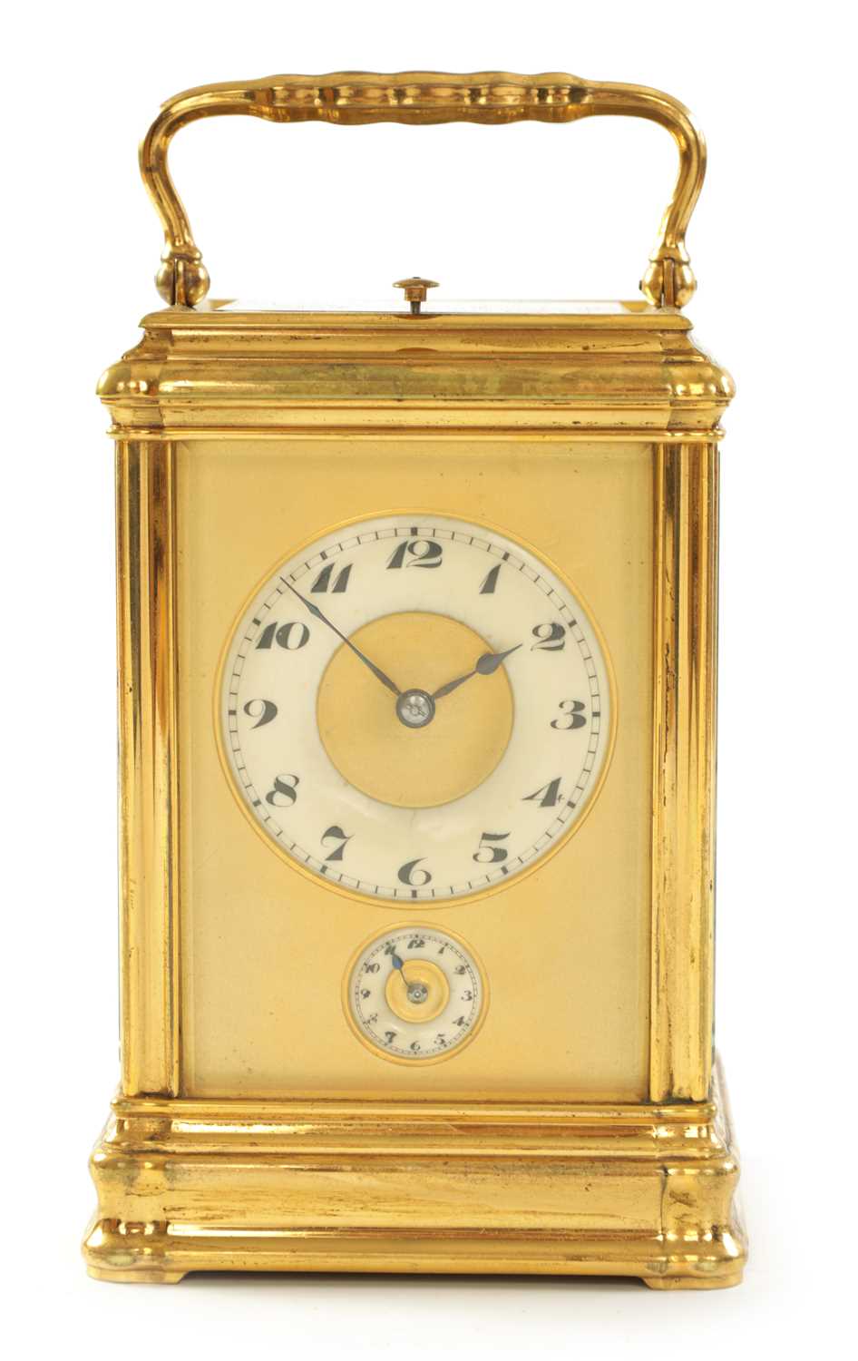 Lot 8 - A LATE 19TH CENTURY FRENCH GORGE CASE GRAND SONNERIE CARRIAGE CLOCK