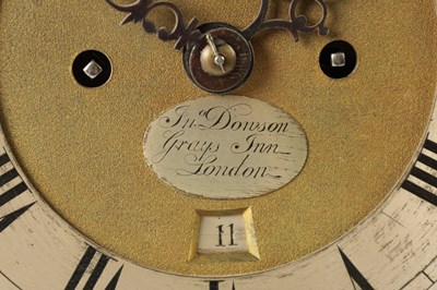 Lot 21 - JOHN DOWSON, LONDON. A GEORGE II MAHOGANY VERGE BRACKET CLOCK