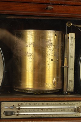 Lot 615 - T. ARMSTRONG & BRO. MANCHESTER. A LATE 19TH CENTURY WALNUT CASED WEATHER STATION BAROGRAPH
