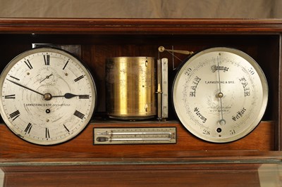 Lot 615 - T. ARMSTRONG & BRO. MANCHESTER. A LATE 19TH CENTURY WALNUT CASED WEATHER STATION BAROGRAPH