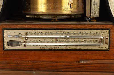 Lot 615 - T. ARMSTRONG & BRO. MANCHESTER. A LATE 19TH CENTURY WALNUT CASED WEATHER STATION BAROGRAPH