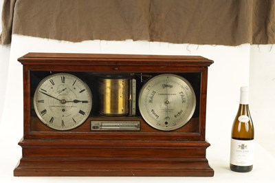 Lot 615 - T. ARMSTRONG & BRO. MANCHESTER. A LATE 19TH CENTURY WALNUT CASED WEATHER STATION BAROGRAPH