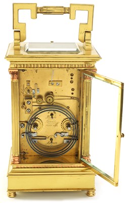 Lot 707 - A LATE 19TH CENTURY GIANT REPEATING CARRIAGE CLOCK BY E.MAURICE & Co.