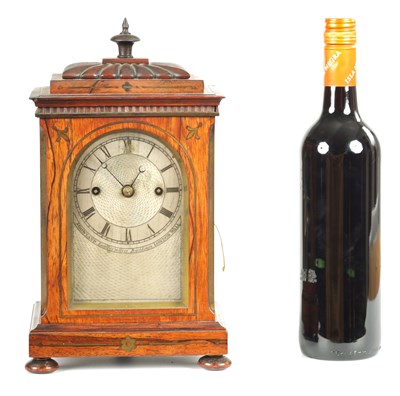 Lot 787 - JAMES GOWLAND, LEATHERSELLERS BUILDINGS, LONDON WALL. A SMALL WILLIAM IV ROSEWOOD DOUBLE FUSEE MANTEL CLOCK