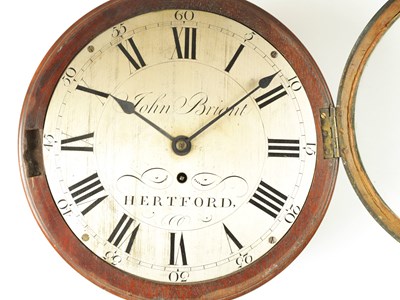 Lot 70 - JOHN BRIANT, HERTFORD. A GEORGE III 10" SILVERED DIAL WALL CLOCK