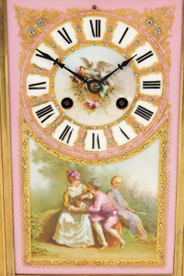 Lot 793 - A LATE 19TH CENTURY FRENCH ORMOLU AND PORCELAIN PANELLED MANTEL CLOCK