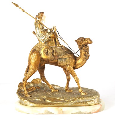 Lot 395 - AGATHON LEONARD 1841 - 1923. A LATE 19TH CENTURY GILT BRONZE AND IVORY SCULPTURE