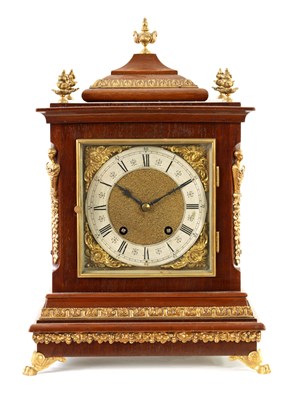 Lot 883 - A LATE 19TH CENTURY ORMOLU MOUNTED WALNUT BRACKET CLOCK