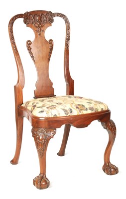 Lot 381 - A GEORGE II STYLE MAHOGANY SIDE CHAIR