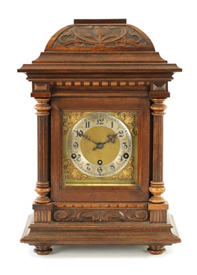 Lot 800 - A LATE 19TH CENTURY GERMAN QUARTER STRIKING MANTEL CLOCK