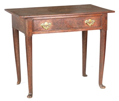 Lot 969 - A GEORGE III OAK SIDE TABLE