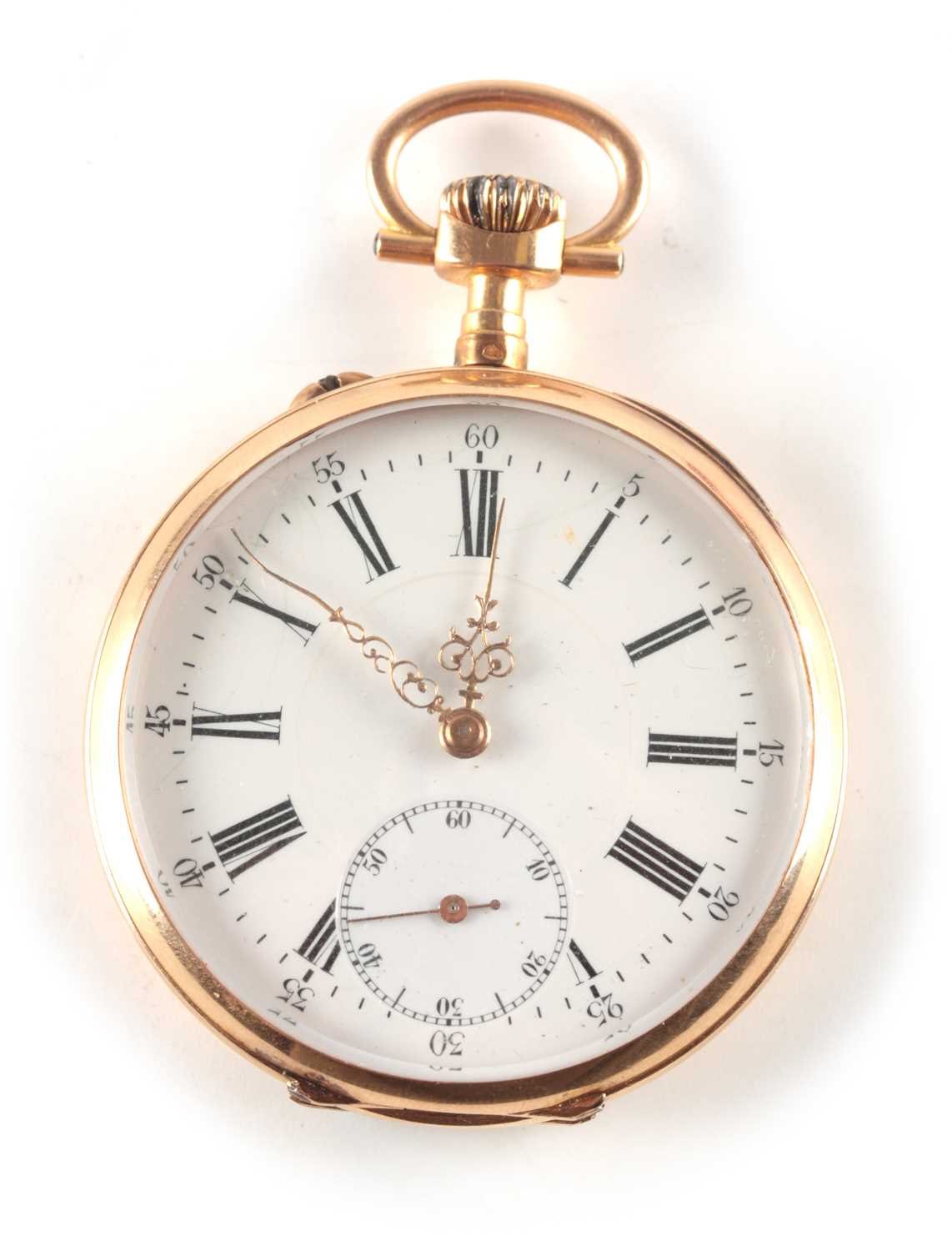 Lot 198 - AN EARLY 20TH CENTURY FRENCH 18CT GOLD OPEN FACE POCKET WATCH