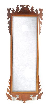 Lot 1095 - A 20TH CENTURY MAHOGANY RECTANGULAR HANGING MIRROR