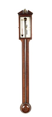 Lot 526 - B. RONKETTI, MANCHESTER. A REGENCY  MAHOGANY STICK BAROMETER