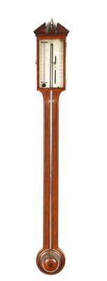 Lot 532 - PORRI, NOTTINGHAM. A REGENCY MAHOGANY STICK BAROMETER