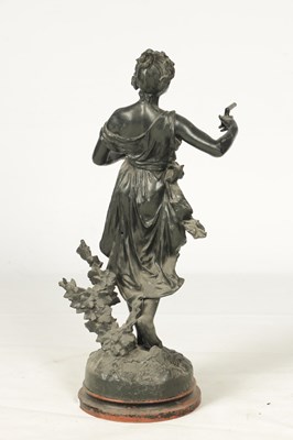 Lot 641 - A LARGE LATE 19TH CENTURY FIGURAL SWINGING MYSTERY CLOCK