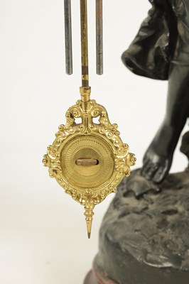 Lot 641 - A LARGE LATE 19TH CENTURY FIGURAL SWINGING MYSTERY CLOCK