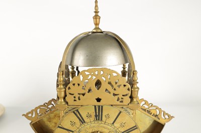 Lot 614 - SAMUEL TOWNSON, LONDON. A LATE 17TH CENTURY WINGED BRASS LANTERN CLOCK