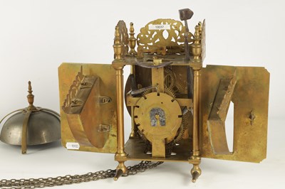 Lot 614 - SAMUEL TOWNSON, LONDON. A LATE 17TH CENTURY WINGED BRASS LANTERN CLOCK