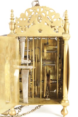 Lot 614 - SAMUEL TOWNSON, LONDON. A LATE 17TH CENTURY WINGED BRASS LANTERN CLOCK