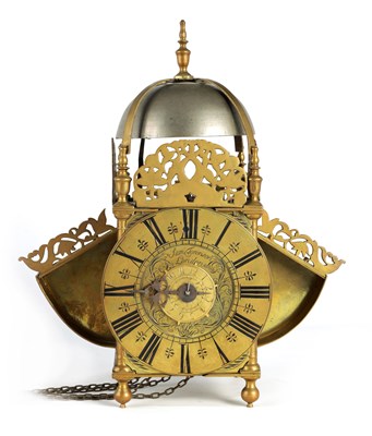 Lot 614 - SAMUEL TOWNSON, LONDON. A LATE 17TH CENTURY WINGED BRASS LANTERN CLOCK