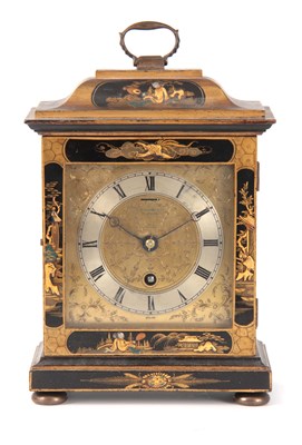 Lot 897 - J.E. CALDWELL & CO. PHILADELPHIA. AN EARLY 20th CENTURY CHINOISERIE LACQUERED MANTEL CLOCK