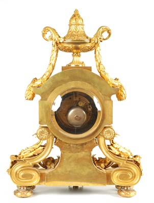 Lot 16 - RAINGO FRES. PARIS. A LARGE AND IMPRESSIVE 19TH CENTURY FRENCH ORMOLU MANTEL CLOCK