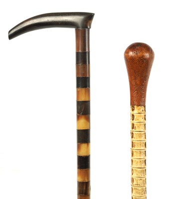 Lot 473 - TWO 19TH CENTURY SEGMENTED WALKING STICKS