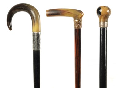 Lot 488 - A COLLECTION OF THREE LATE 19TH AND EARLY 20TH CENTURY WALKING STICKS