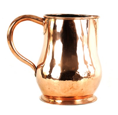 Lot 336 - A GEORGIAN GIANT SIZE COPPER ALE JUG