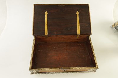 Lot 167 - A GOOD 18TH CENTURY ANGLO INDIAN BONE INLAID HARDWOOD DESK BOX