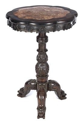 Lot 99 - A 19TH CENTURY CHINESE HARDWOOD CENTRE TABLE