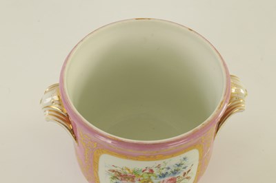 Lot 35 - A 19TH CENTURY SEVRES TWO-HANDLED CACHE POT