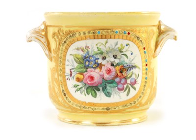 Lot 36 - A 19TH CENTURY SEVRES TWO HANDLED CACHE POT