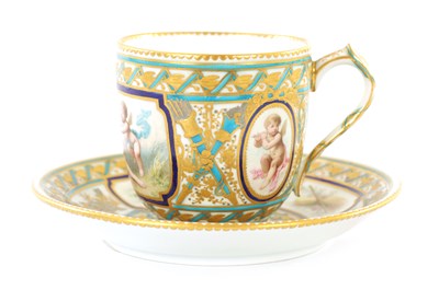 Lot 34 - A FINE 19TH CENTURY SEVRES CABINET CUP AND SAUCER