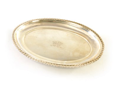 Lot 224 - A VICTORIAN OVAL SILVER CARD TRAY