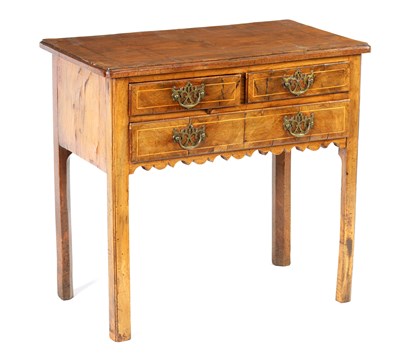 Lot 774 - AN EARLY 18TH CENTURY FIGURED WALNUT LOWBOY/SIDE TABLE