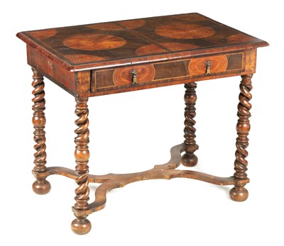 Lot 770 - A WILLIAM AND MARY GEOMETRICALLY INLAID OYSTER LABURNUM VENEERED SIDE TABLE