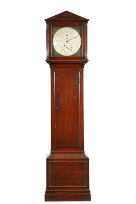 Lot 613 - R.H. FISH, LONDON. A GEORGE III OAK REGULATOR LONGCASE CLOCK