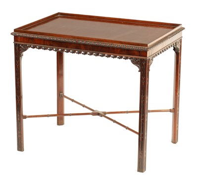 Lot 1071 - A GEORGE III MAHOGANY SILVER TABLE