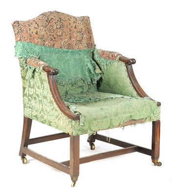 Lot 796 - AN UNUSUAL GEORGE III LABURNUM GAINSBOROUGH CHAIR OF GENEROUS SIZE