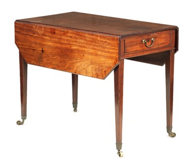 Lot 1043 - A GEORGE III MAHOGANY PEMBROKE TABLE