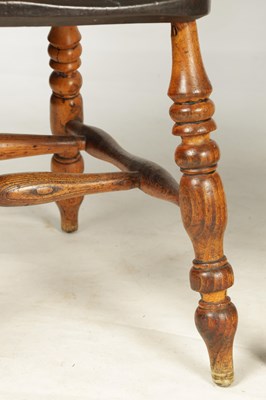 Lot 1096 - A PAIR OF 19TH CENTURY ASH AND ELM HIGH BACK BROAD ARM WINDSOR CHAIRS