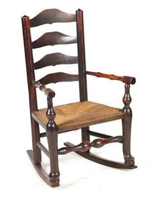 Lot 1083 - A 19TH CENTURY CHILDS ROCKING CHAIR