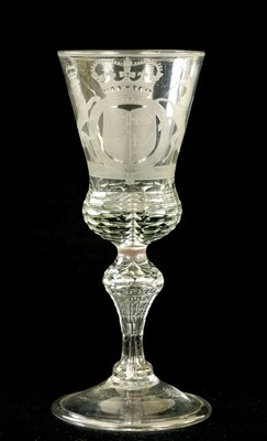 Lot 3 - AN EARLY 18TH CENTURY ARMORIAL GOBLET