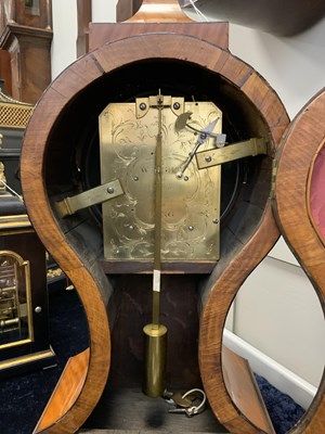 Lot 95 - WRIGHT IN THE POULTRY, WATCHMAKER TO THE KING. A GEORGE III SATINWOOD BALLOON SHAPED BRACKET CLOCK of large size, complete with WALL BRACKET