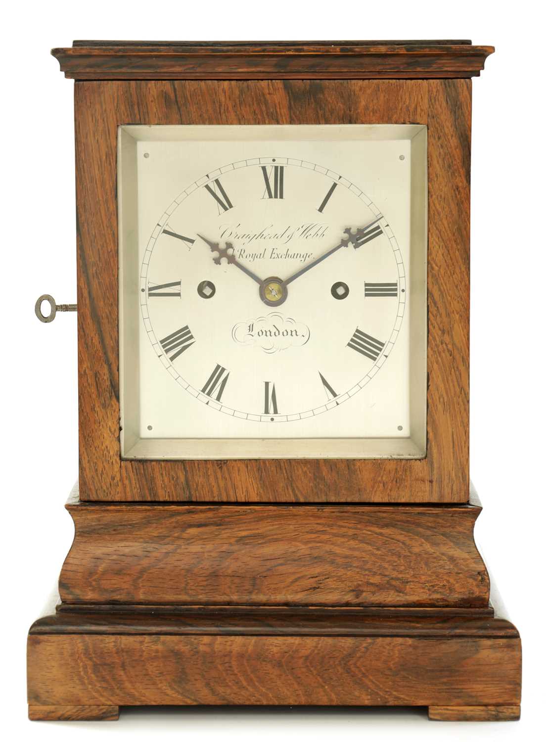 Lot 85 - CRAIGHEAD & WEBB, 1 ROYAL EXCHANGE, LONDON. A MID 19TH CENTURY ROSEWOOD DOUBLE FUSEE FOUR-GLASS MANTEL CLOCK