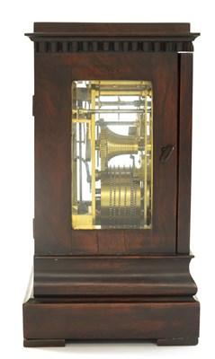 Lot 24 - JAMES MUIRHEAD, 90 BUCHANAN ST. GLASGOW. A MID 19TH CENTURY ROSEWOOD DOUBLE FUSEE FOUR GLASS MANTEL CLOCK