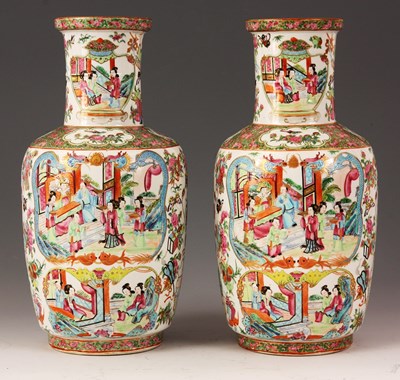 Lot 166 - A PAIR OF LATE 19TH CENTURY CANTONESE NARROW...