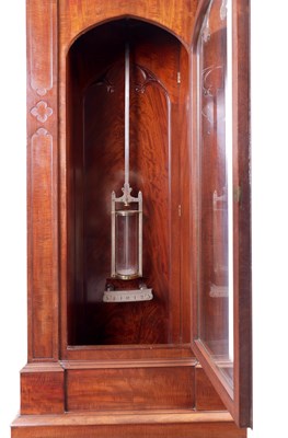 Lot 65 - ATT. JAMES CONDLIFF  A SUPERB FIDDLE BACK AND FIGURED MAHOGANY GOTHIC REGULATOR LONGCASE CLOCK IN THE MANNER OF THOMAS HOPE
